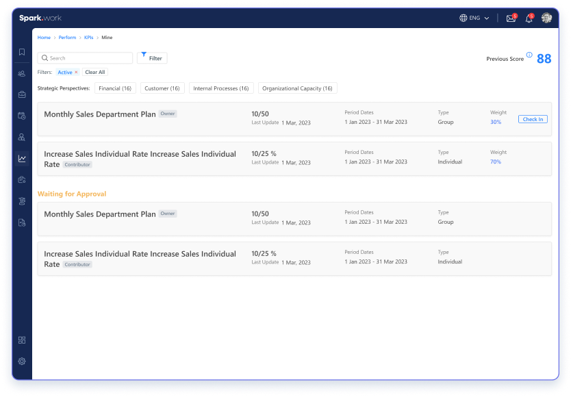 KPI Tracking Software Spark work - KPI 1